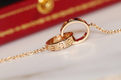 [Dawnora Jewelry]LOVE NECKLACE PINK GOLD AND SILVER