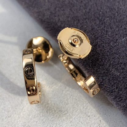 [Dawnora Jewelry]LOVE EARRINGS 2.65MM PINK GOLD