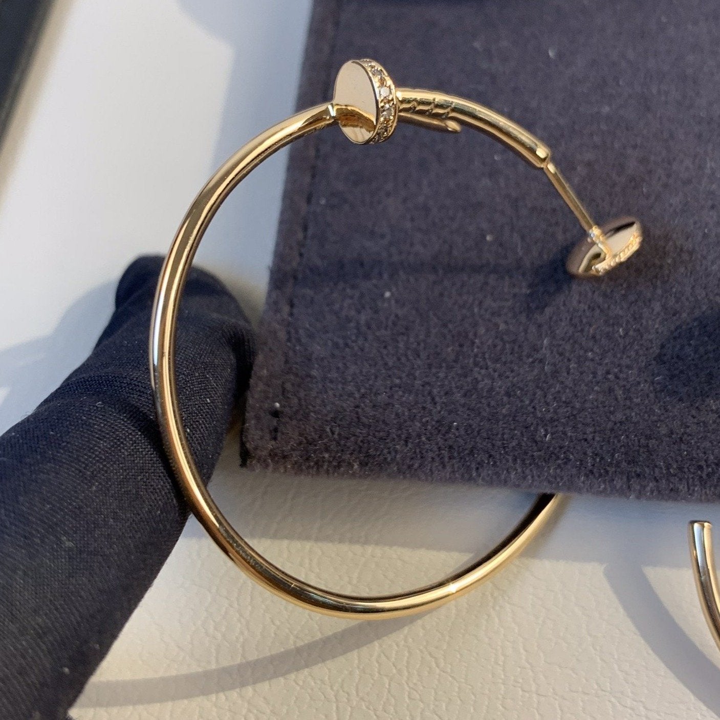 [Dawnora Jewelry]JUSTE EARRINGS GOLD DIAMONDS 1.8MM