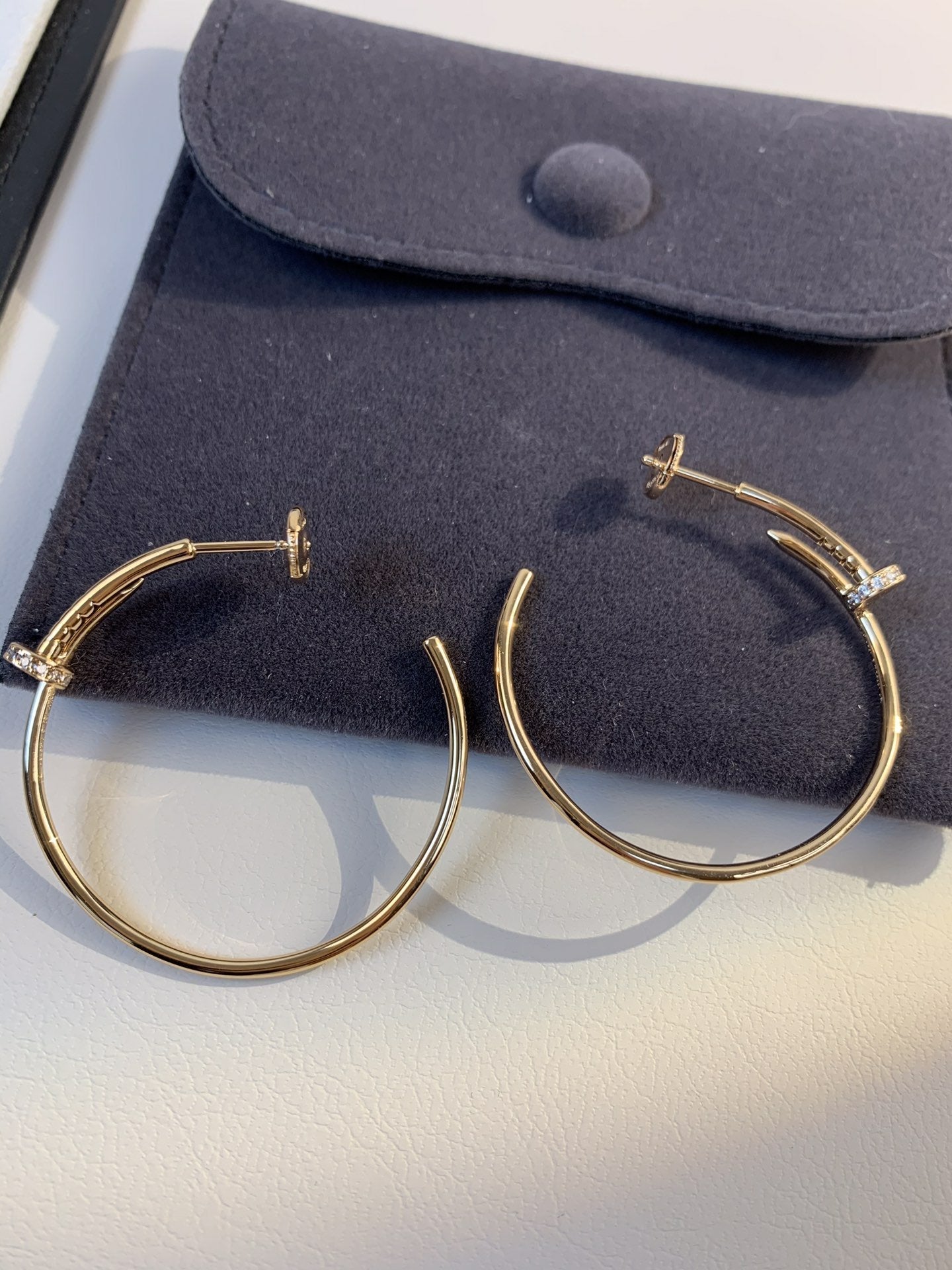 [Dawnora Jewelry]JUSTE EARRINGS GOLD DIAMONDS 1.8MM
