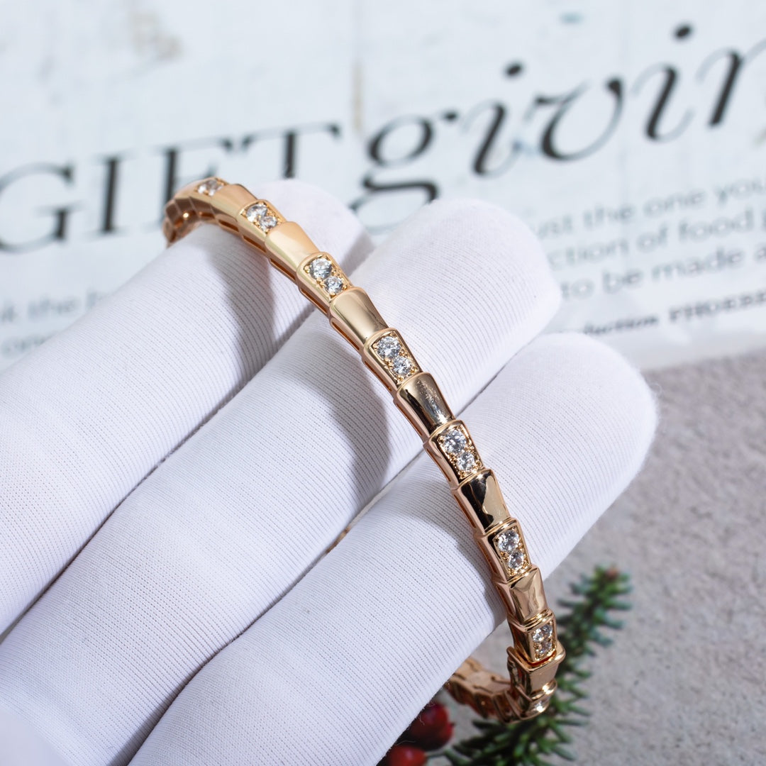 [Dawnora Jewelry]SERPENTI SMALL BRACELET PINK GOLD DIAMOND