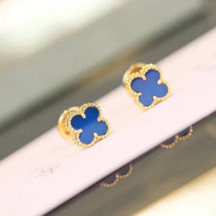 [Dawnora Jewelry]CLOVER MINI 9.5MM TURQUOISE EARRINGS