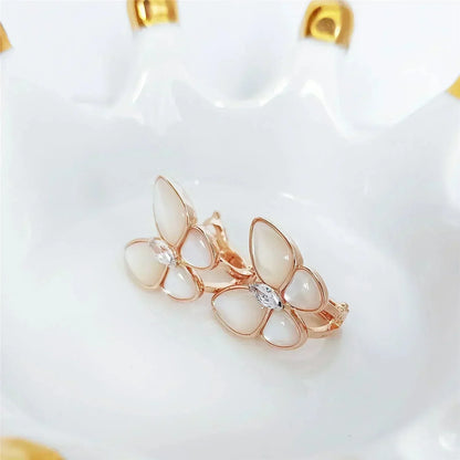 [Dawnora Jewelry]BUTTERFLY MOP DIAMOND EARRINGS