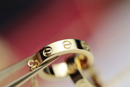 [Dawnora Jewelry]LOVE NECKLACE DOUBLE RING GOLD