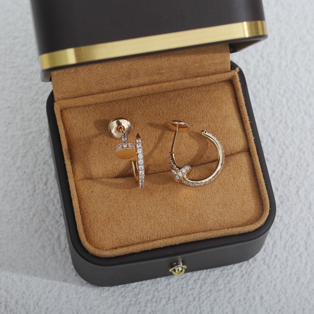 [Dawnora Jewelry]JUSTE EARRINGS 12.75MM PINK GOLD DIAMOND