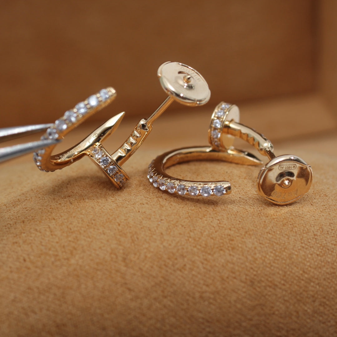 [Dawnora Jewelry]JUSTE EARRINGS 12.75MM PINK GOLD DIAMOND