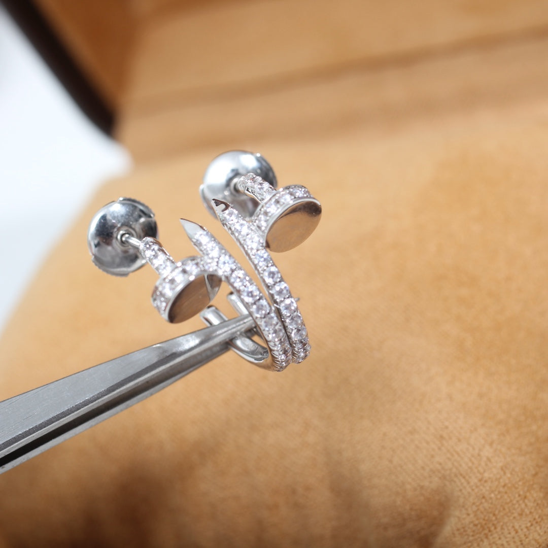 [Dawnora Jewelry]JUSTE EARRINGS 12.75MM SILVER DIAMOND
