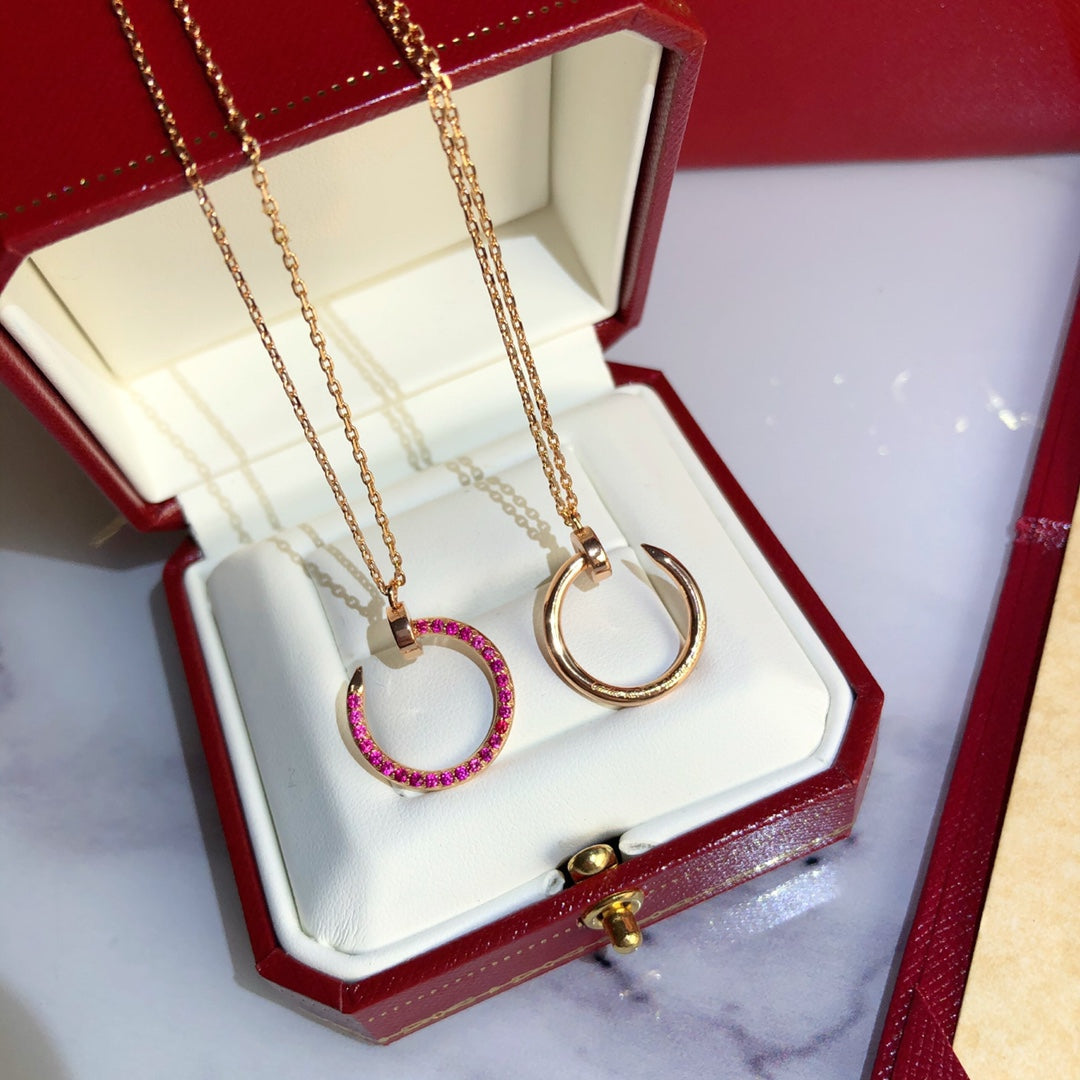 [Dawnora Jewelry]JUSTE NECKLACE GOLD RED DIAMONDS