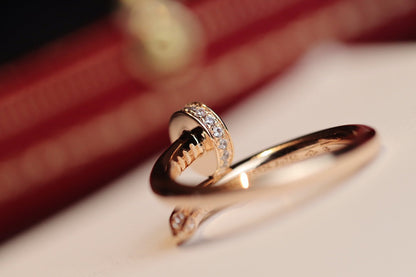 [Dawnora Jewelry]JUSTE RING 2.65MM PINK GOLD DIAMOND