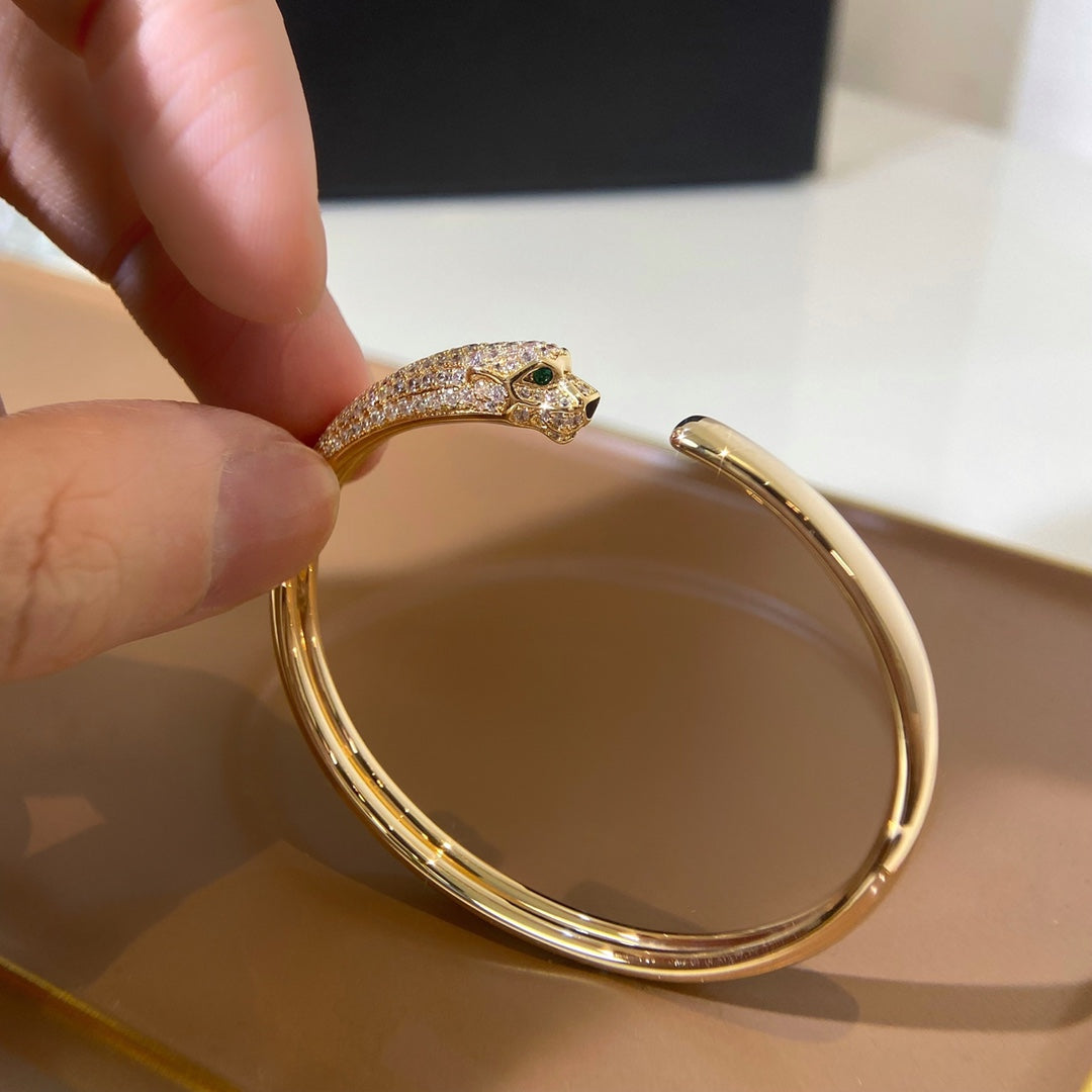 [Dawnora Jewelry]PANTHERE GOLD DIAMOND OPEN BRACELET