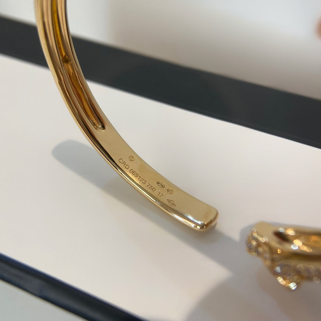[Dawnora Jewelry]PANTHERE GOLD DIAMOND OPEN BRACELET