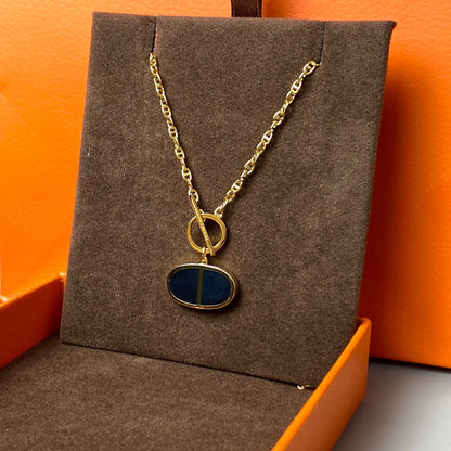 [Dawnora Jewelry]CHAINE VERSO BLACK CERAMIC NECKLACE