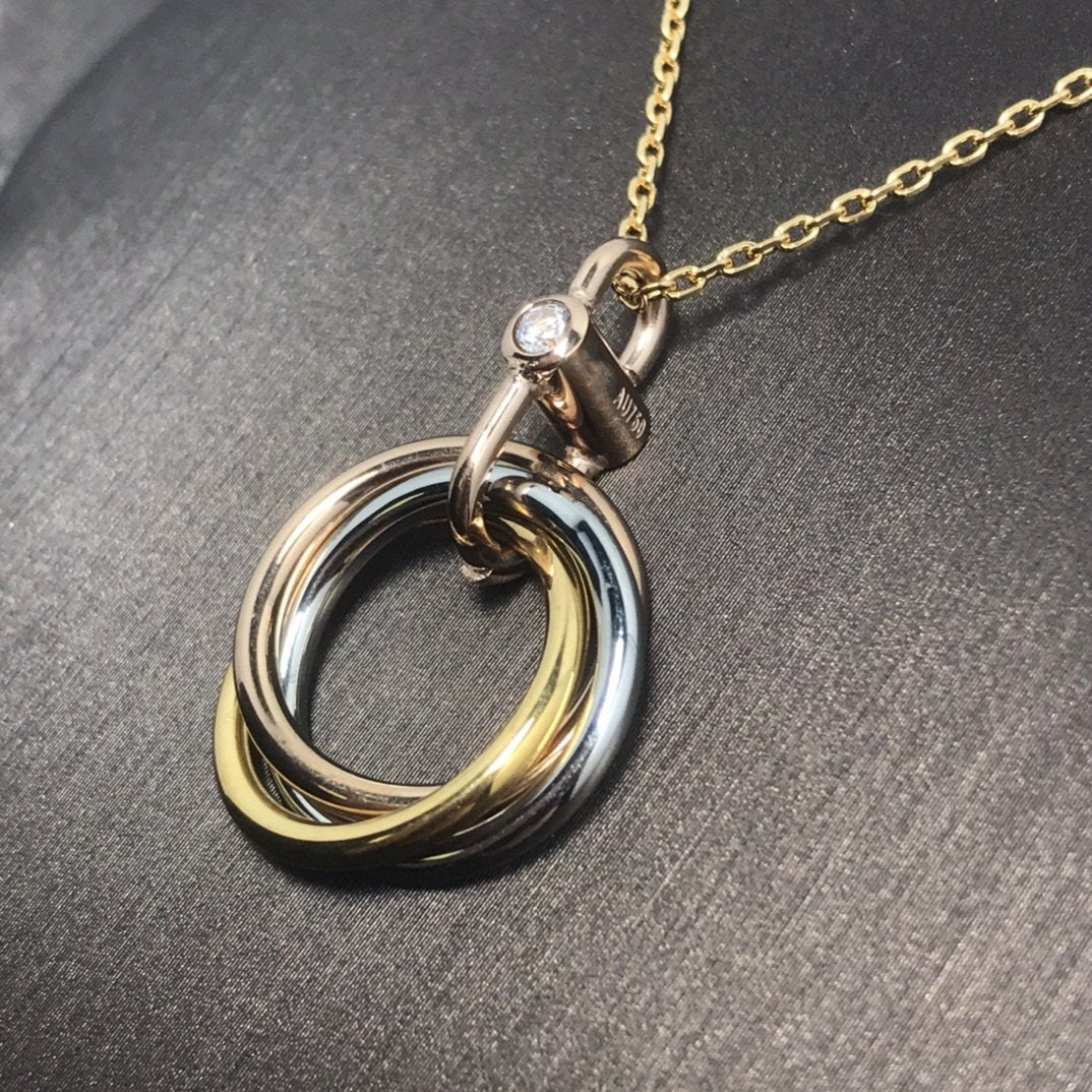 [Dawnora Jewelry]TRINITY SILVER GOLD PINK GOLD NECKLACE