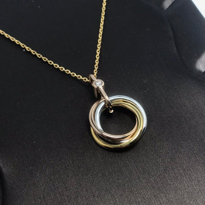 [Dawnora Jewelry]TRINITY SILVER GOLD PINK GOLD NECKLACE
