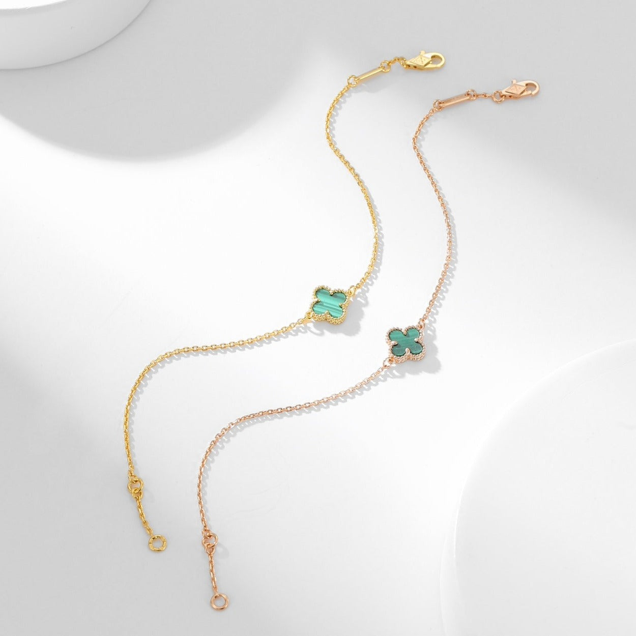 [Dawnora Jewelry]CLOVER BRACELET MALACHITE 1 MOTIF