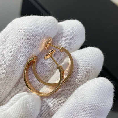 [Dawnora Jewelry]LOVE DIAMOND PINK GOLD HOOP EARRINGS