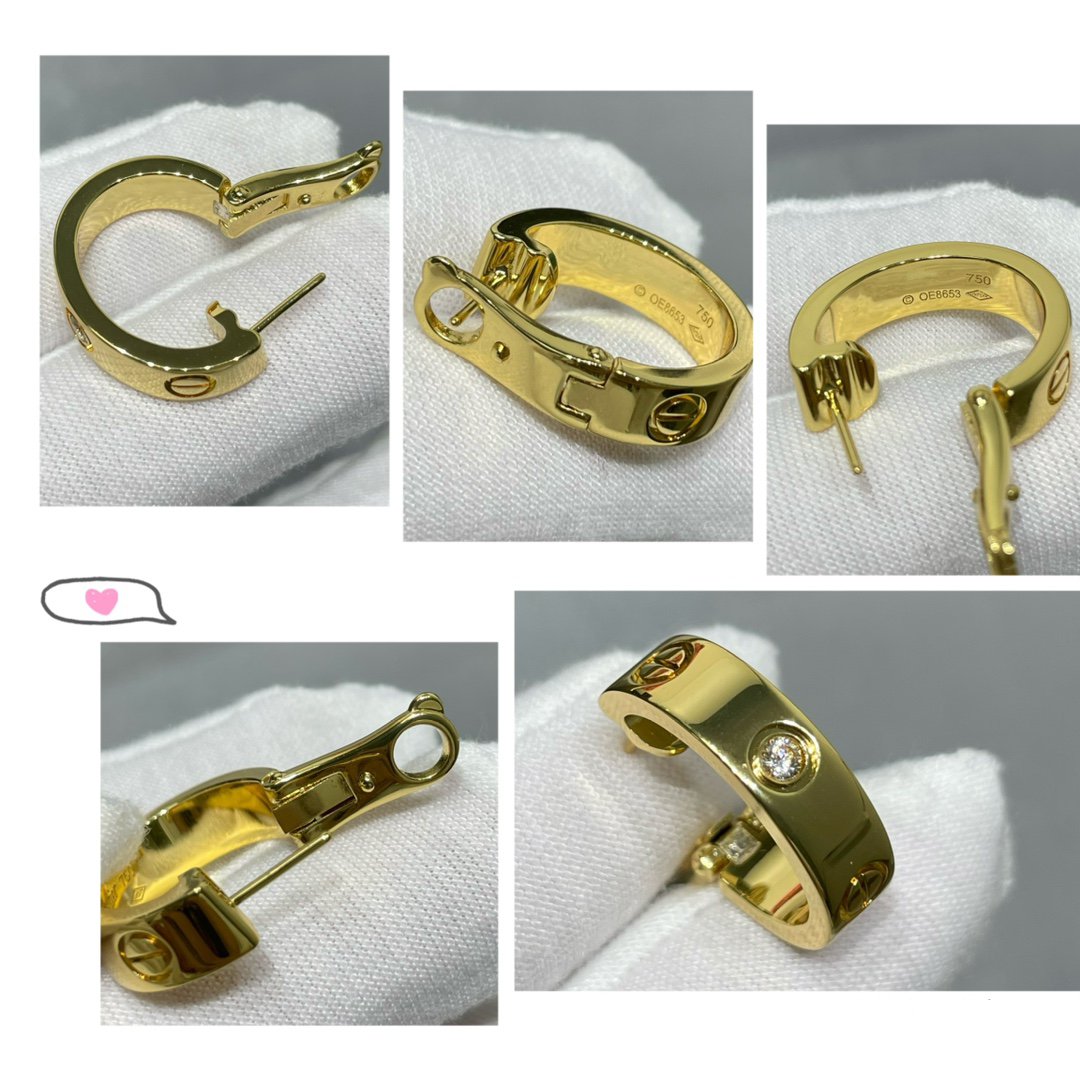 [Dawnora Jewelry]LOVE 5.5MM 1 DIAMOND EARRINGS