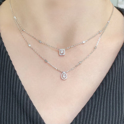 [Dawnora Jewelry]MY TWIN 2 ROW DIAMOND NECKLACE