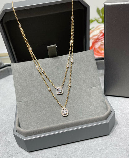 [Dawnora Jewelry]MY TWIN 2 ROW DIAMOND NECKLACE