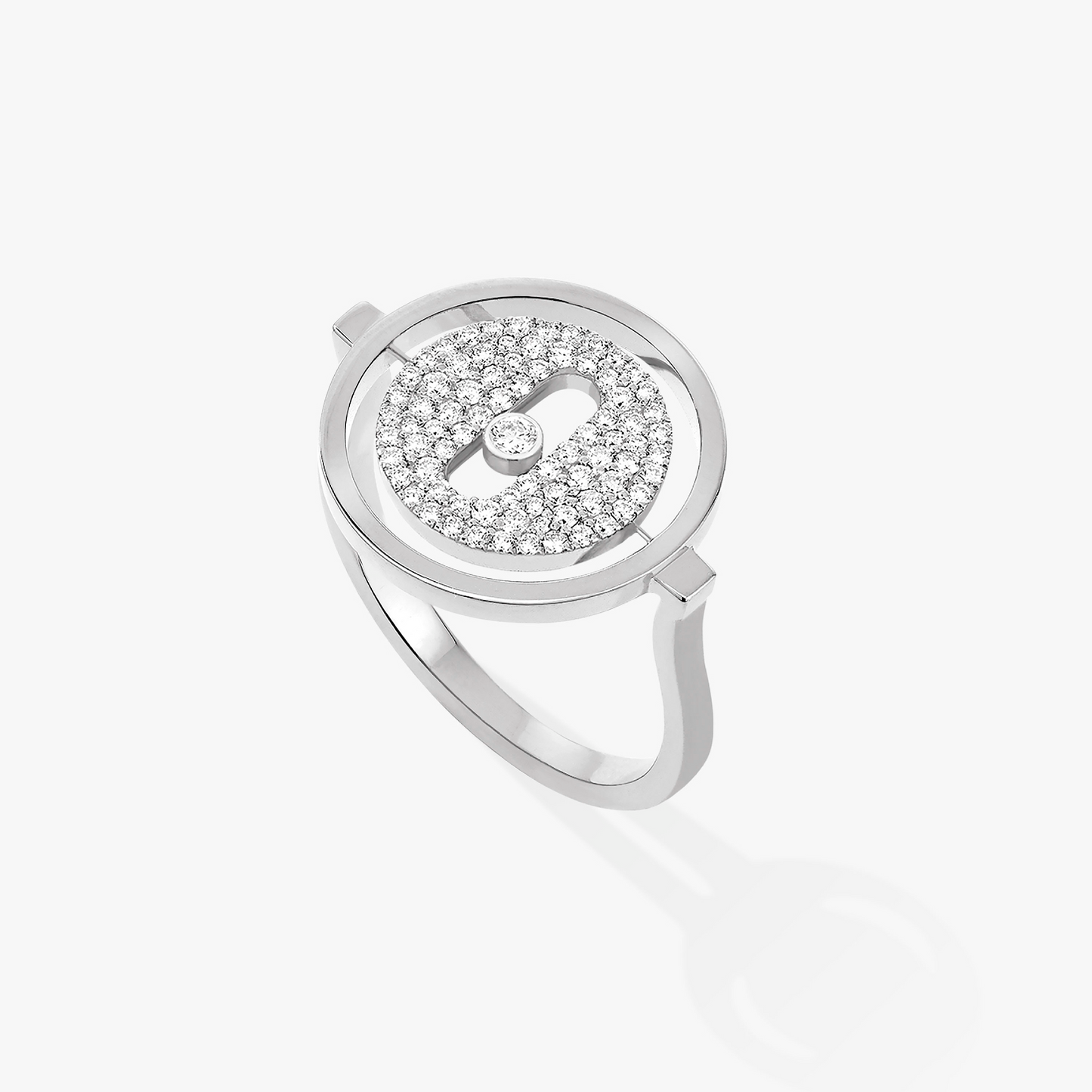 [Dawnora Jewelry]LUCKY MOVE PAVED SILVER DIAMOND RING