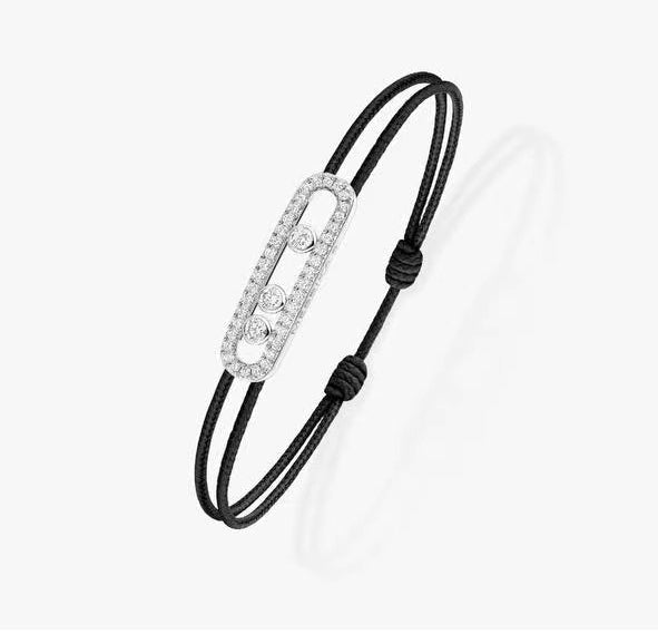 [Dawnora Jewelry]MK Care(s) pink cord pavé bracelet