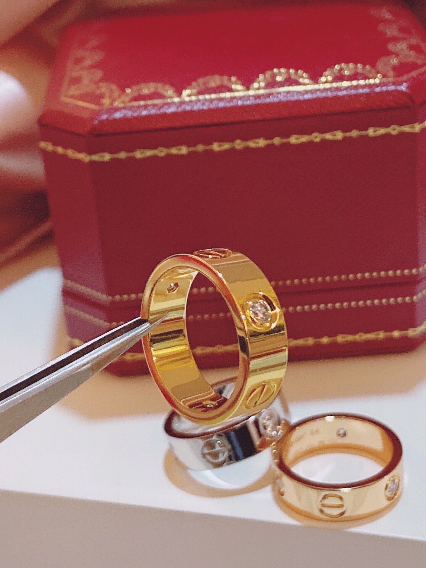 [Dawnora Jewelry]Three-Diamond Ring