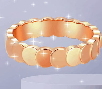 Dragon Scale Ring, Snake Brings Wealth Lucky Design, Minimalist Trendy Unisex Daily Wear 18K Rose Gold
