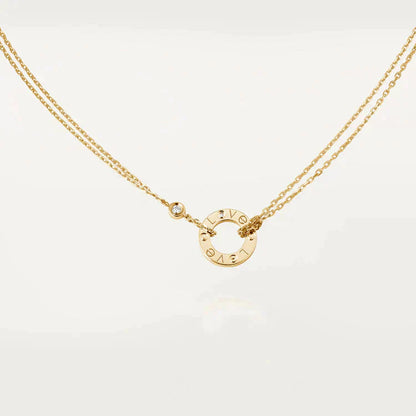 [Dawnora Jewelry]LOVE NECKLACE 16MM 2 DIAMONDS