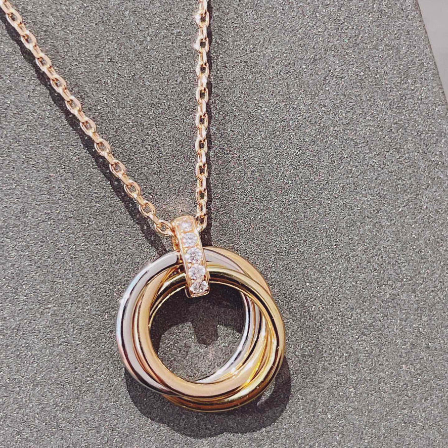 [Dawnora Jewelry]TRINITY NECKLACE GOLD  DIAMONDS