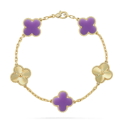 [Dawnora Jewelry]CLOVER 5 MOTIF LIGHT PURPLE BRACELET COLLECTION