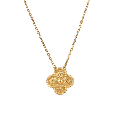 [Dawnora Jewelry]CLOVER 15MM  BRONZING NECKLACE