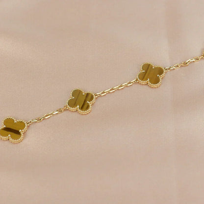 [Dawnora Jewelry] CLOVER 5 MOTIFS TIGER EYE BRACELET COLLECTION