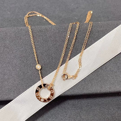 [Dawnora Jewelry]LOVE NECKLACE 16MM 2 DIAMONDS