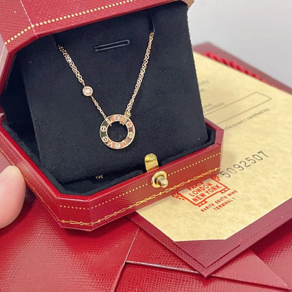 [Dawnora Jewelry]LOVE NECKLACE 16MM 2 DIAMONDS