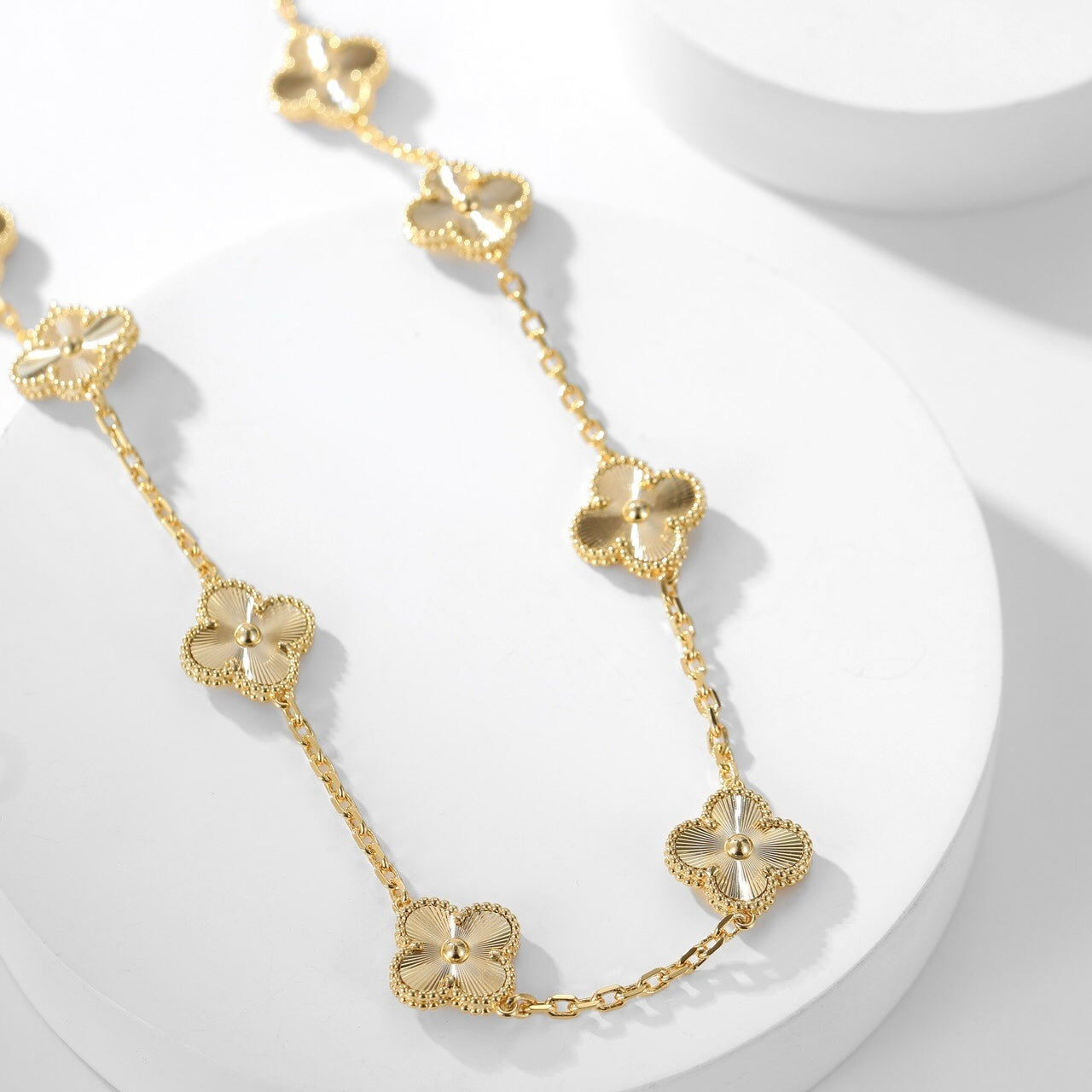 [Dawnora Jewelry]CLOVER 10 MOTIFS LASER NECKLACE