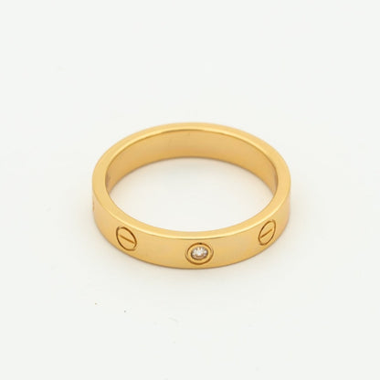 [Dawnora Jewelry]LOVE RING 4MM 1 DIAMOND PINK GOLD