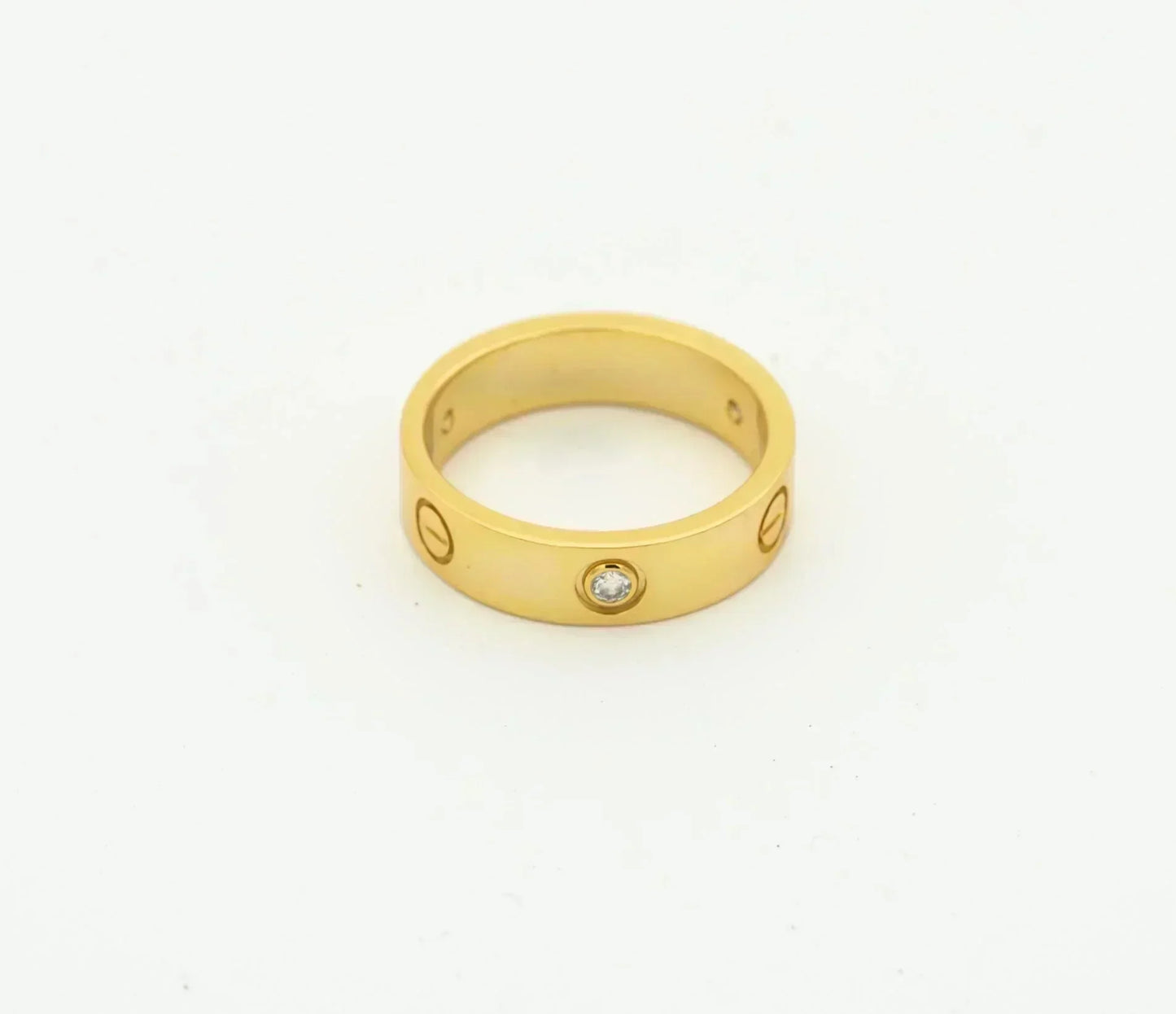 [Dawnora Jewelry]LOVE RING 4MM 1 DIAMOND GOLD