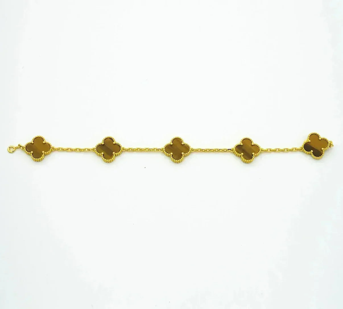 [Dawnora Jewelry] CLOVER 5 MOTIFS TIGER EYE BRACELET COLLECTION