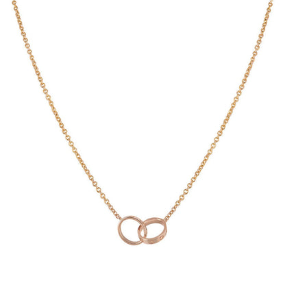 [Dawnora Jewelry]LOVE NECKLACE DOUBLE RING PINK GOLD