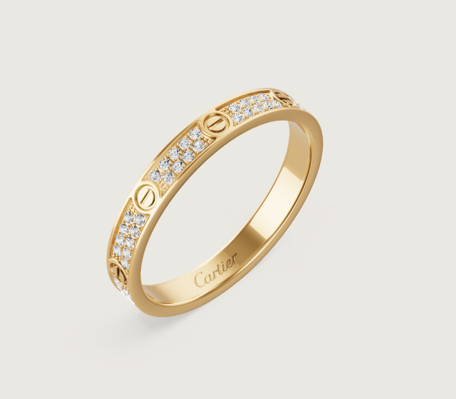 [Dawnora Jewelry]LOVE RING 2.6mm-wide full-diamond ring Gold