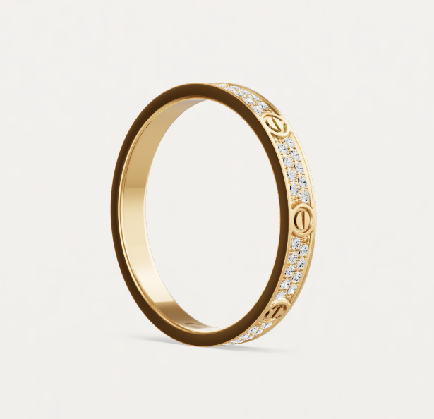 [Dawnora Jewelry]LOVE RING 2.6mm-wide full-diamond ring Gold