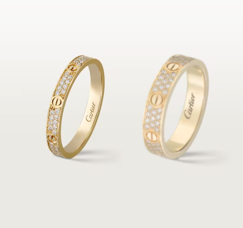 [Dawnora Jewelry]LOVE RING 2.6mm-wide full-diamond ring Gold