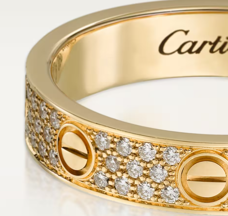 [Dawnora Jewelry]LOVE RING 4mm-wide full-diamond ring GOLD