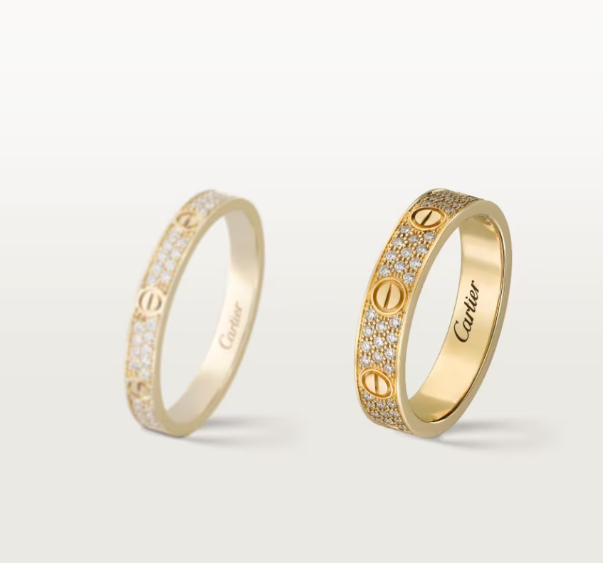 [Dawnora Jewelry]LOVE RING 4mm-wide full-diamond ring GOLD