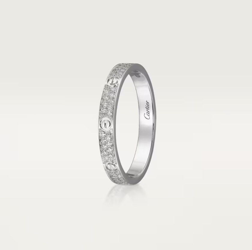 [Dawnora Jewelry]LOVE RING 2.6mm-wide full-diamond ring silver