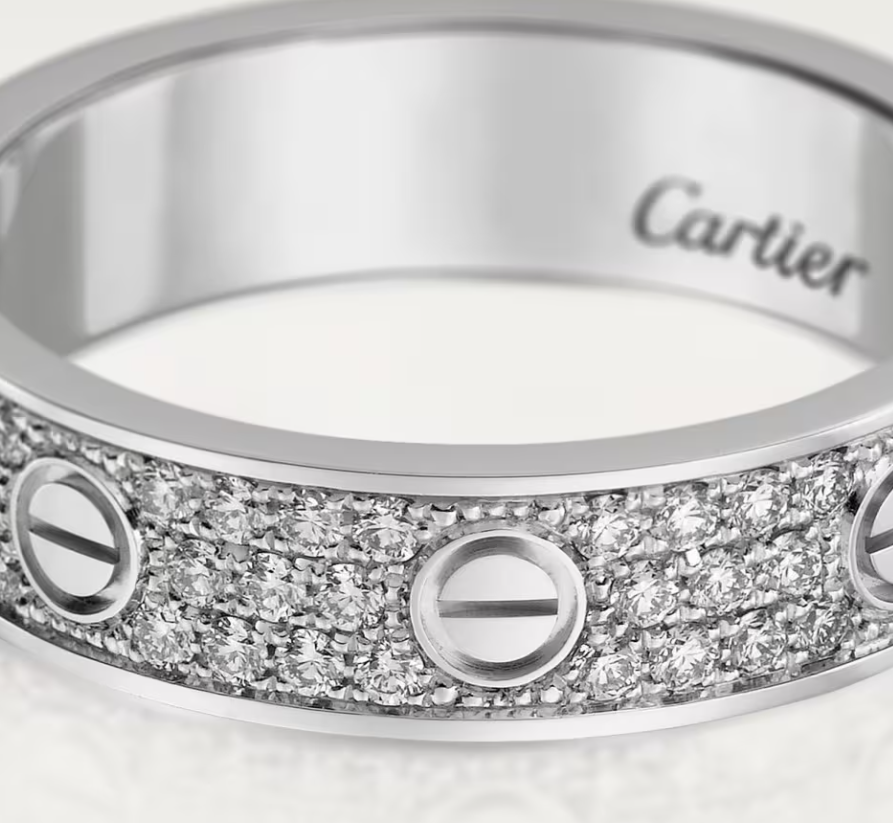 [Dawnora Jewelry]LOVE RING 4mm-wide full-diamond ring silver