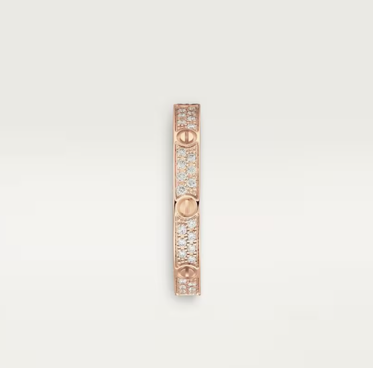 [Dawnora Jewelry]LOVE RING 2.6mm-wide full-diamond ring Rose Gold