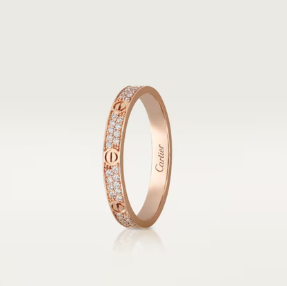 [Dawnora Jewelry]LOVE RING 2.6mm-wide full-diamond ring Rose Gold
