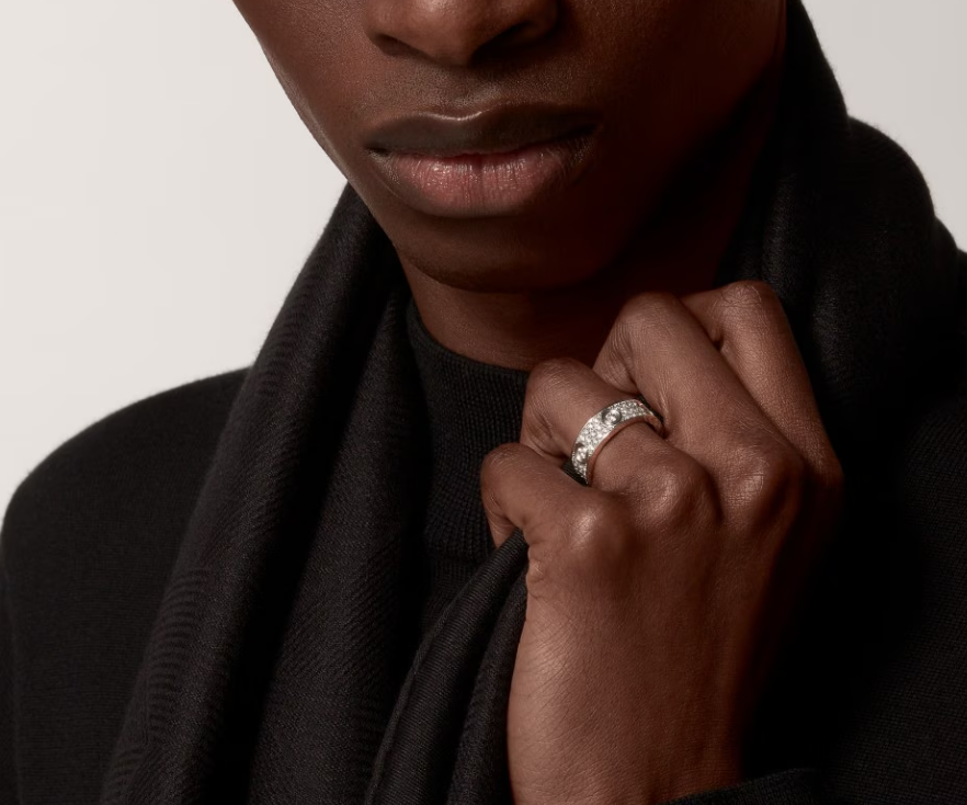 [Dawnora Jewelry]LOVE RING 6.5MM Full Diamond, 6 Major Diamonds Silver
