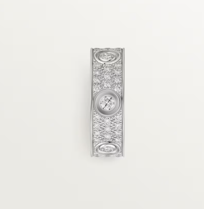 [Dawnora Jewelry]LOVE RING 6.5MM Full Diamond, 6 Major Diamonds Silver